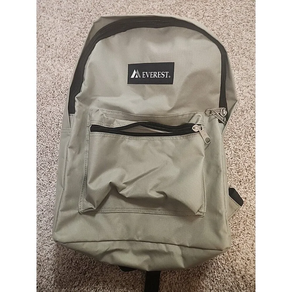 Classic Basic Small Student Backpack Bag Sage Green Color